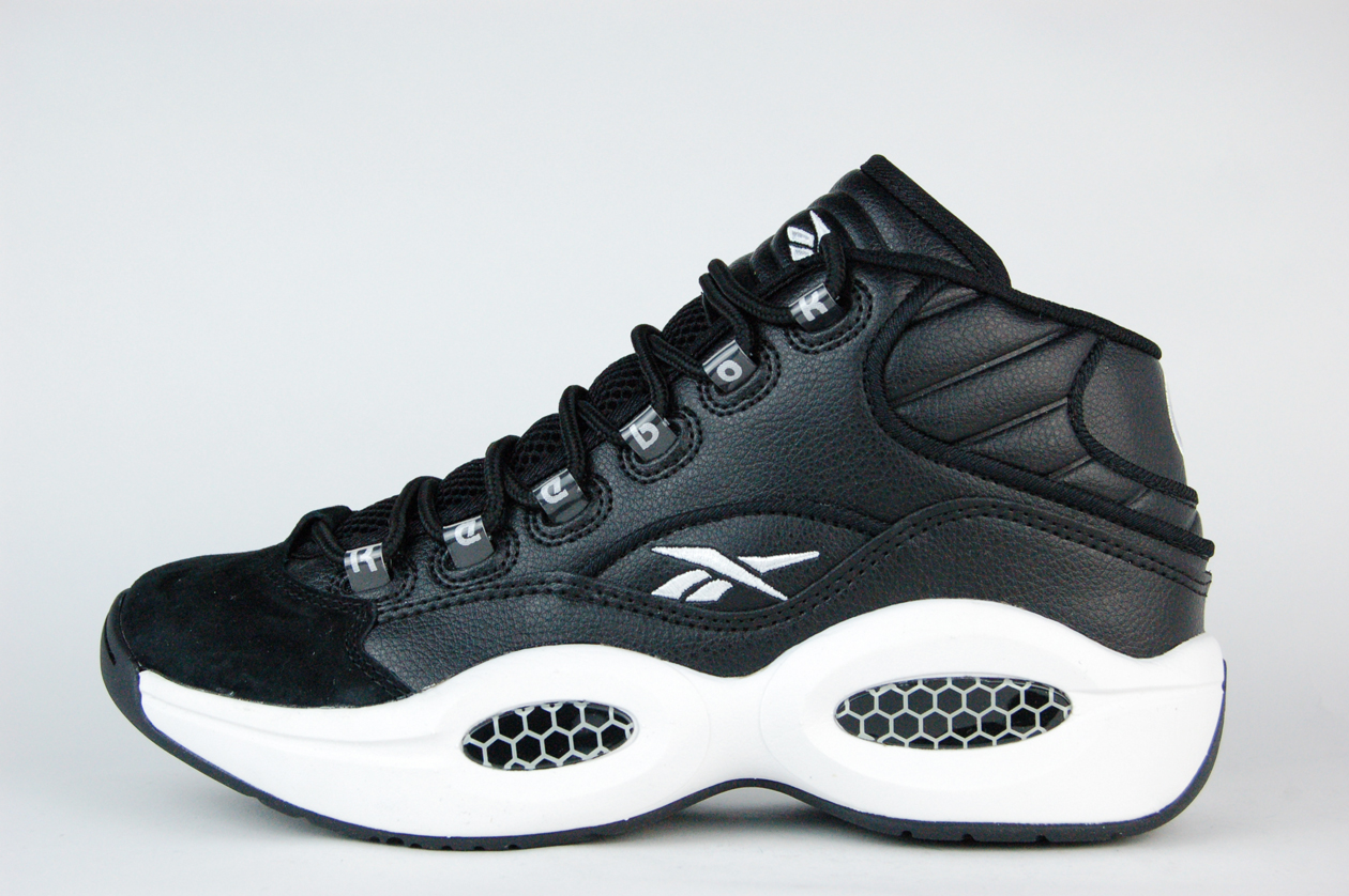 reebok question mid black white